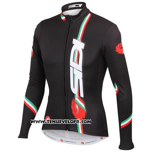 2014 Maillot Ciclismo Castelli SIDI Noir et Rouge Manches Longues et Cuissard